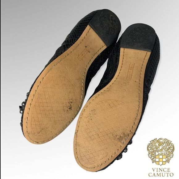 Vince Camuto Rhinestone Snakeskin Flats With Dust-bag - Picture 8 of 10